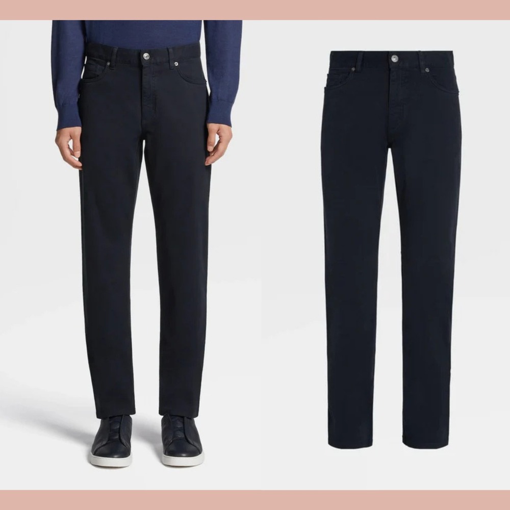 NWT ERMENEGILDO ZEGNA [ 38 ] GAN Cotton Stretch Jeans in‎ Navy Blue